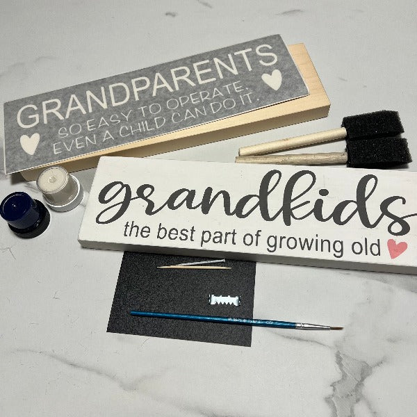 Grandparents Wood Sign DIY Kit (3.5" x 11.75", 5.5" x 15.75" & 9" x 22")