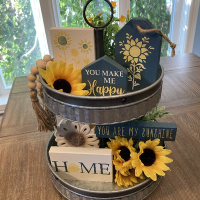 Sunflower Themed Tiered Tray DIY Kit