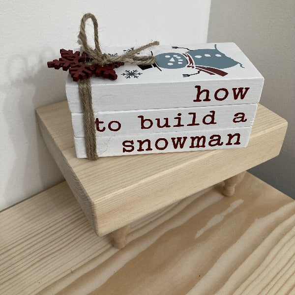 Winter Themed Wood Book Stack DIY Kit