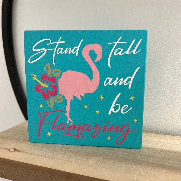 Wood Sign Square DIY Kit - Flamingos