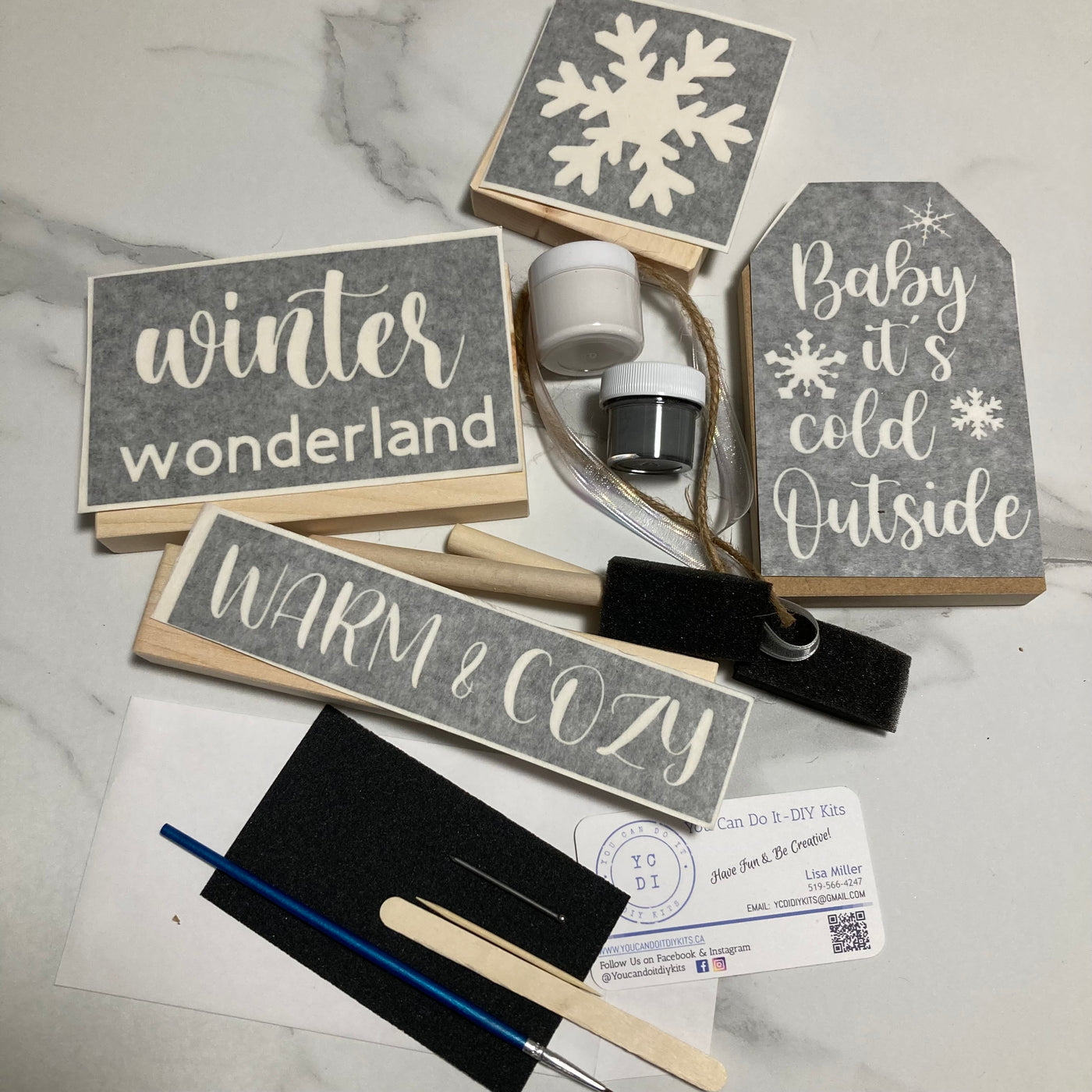 Winter / Christmas Themed Tiered Tray DIY Kit