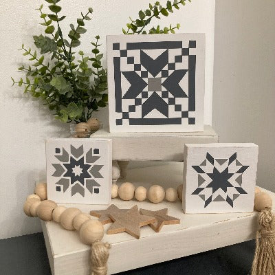 Barn Quilt Inspired Tiered Tray DIY Kit
