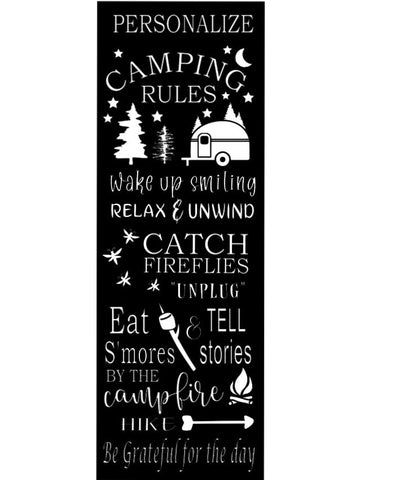 Camping Rules Large Wood Sign DIY Kit