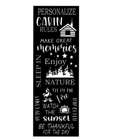 Cottage / Cabin Rules Large Wood Sign DIY Kit